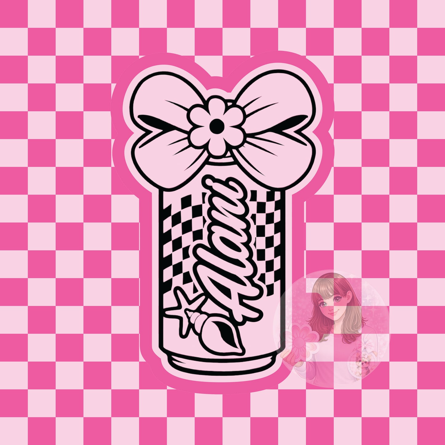 Checkered energy drink can silicone freshie mold