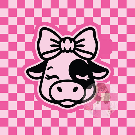 Cow head with bow silicone freshie mold