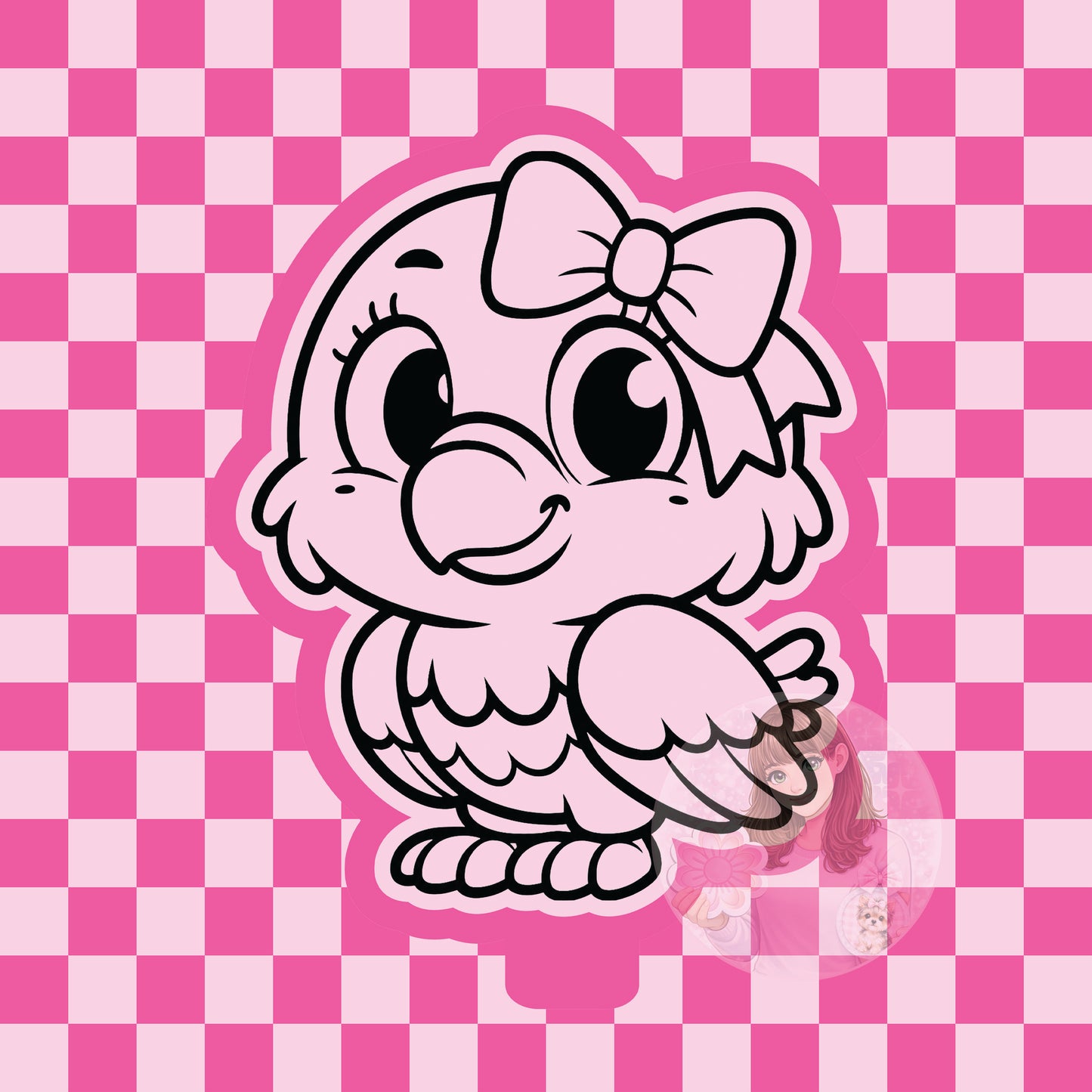 Cute eagle with bow silicone freshie mold