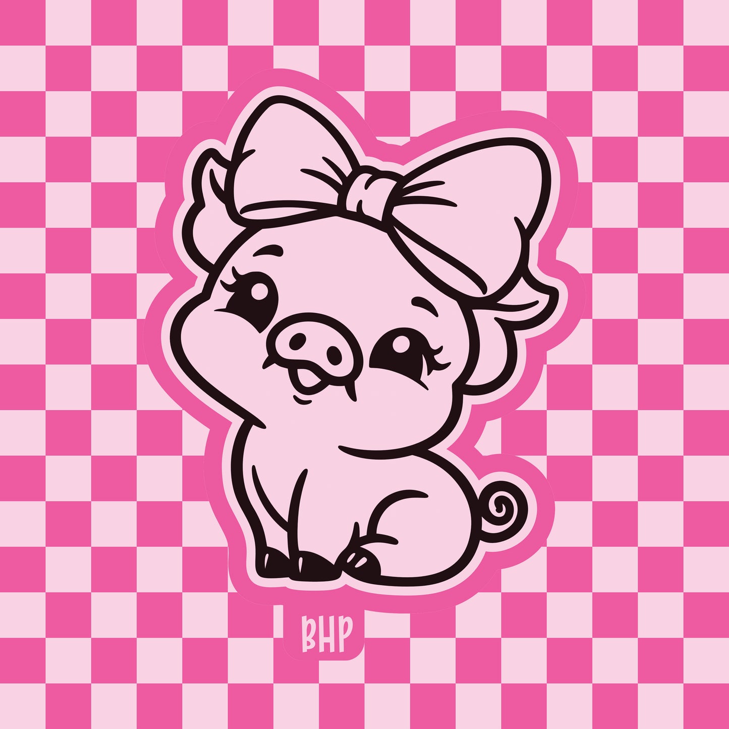 Pig with big bow silicone freshie mold