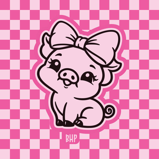 Pig with big bow silicone freshie mold