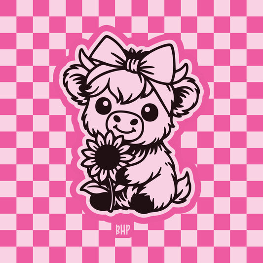 Cow with sunflower silicone freshie mold