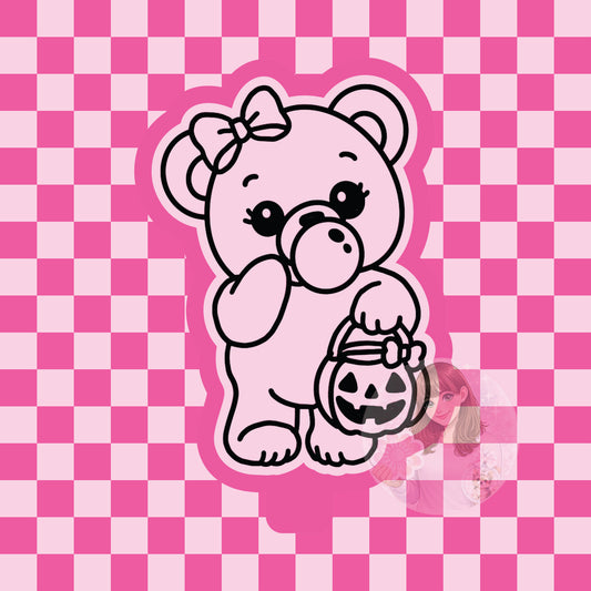 Bubble blowing Halloween bear silicone freshie mold