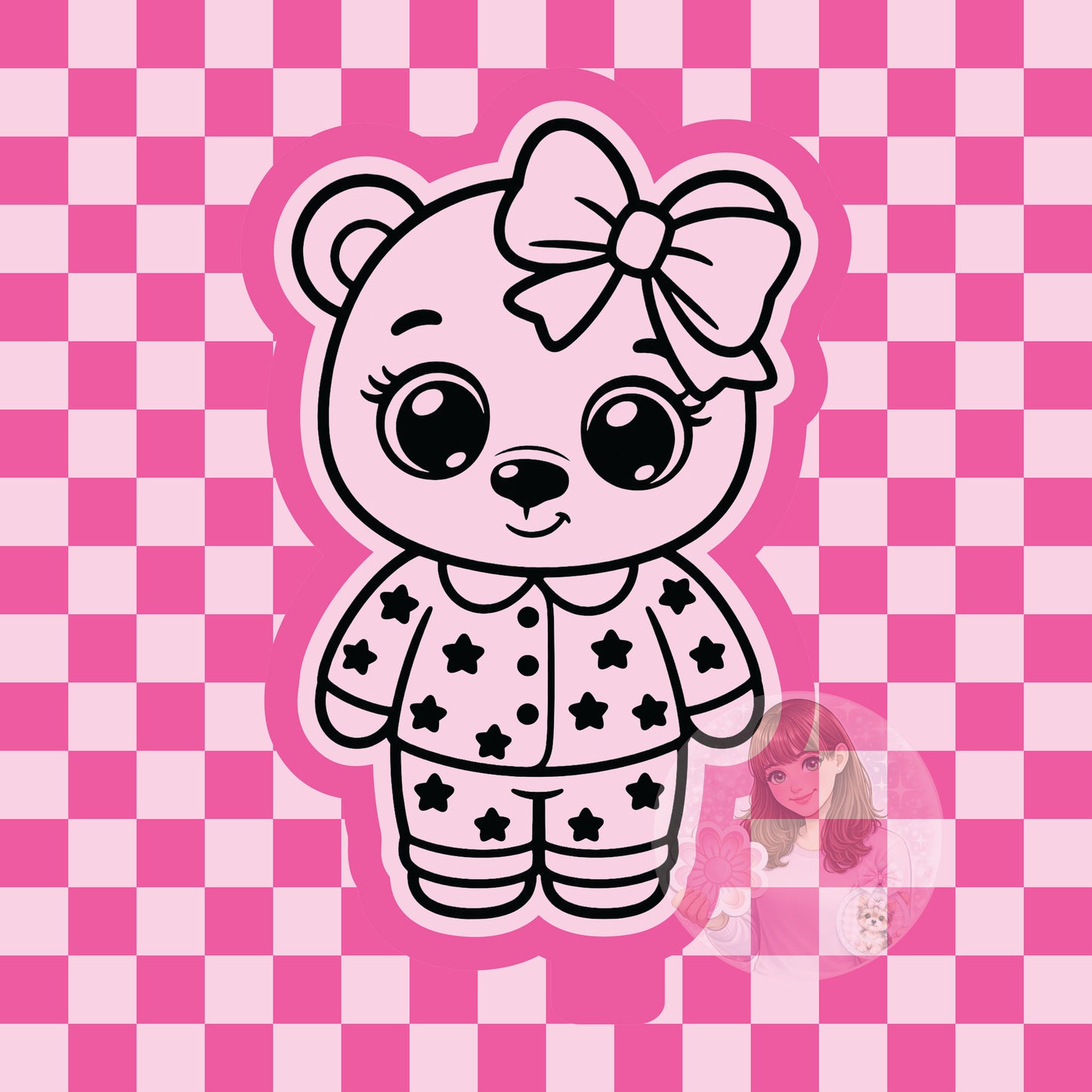 Bear with star pjs silicone freshie mold