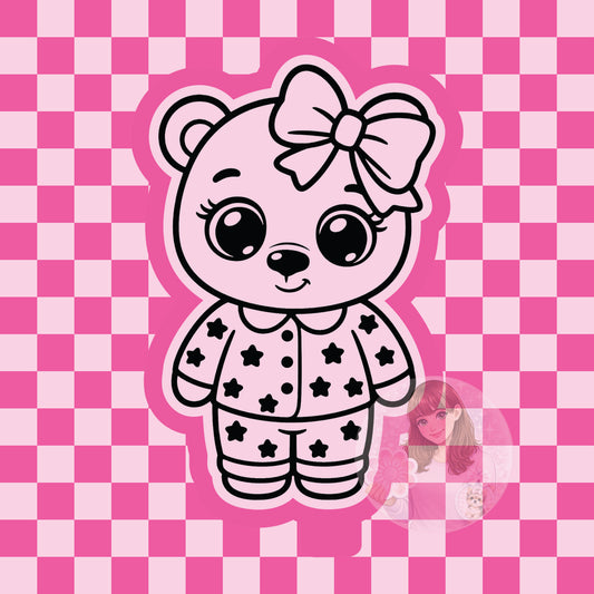 Bear with star pjs silicone freshie mold