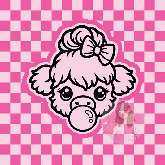 Highland bubblegum with bun silicone freshie mold