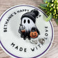 Halloween ghost with beanie retractable badge reel