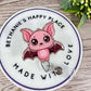 Pink bat retractable badge reel
