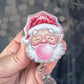 Christmas bubblegum Santa retractable badge reel