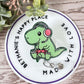 Video game dino retractable badge reel
