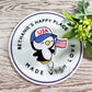 Patriotic penguin retractable badge reel