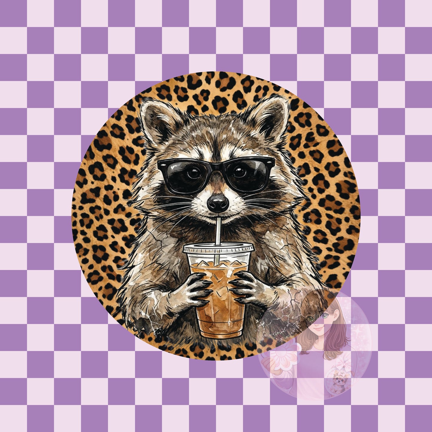 Leopard raccoon - round