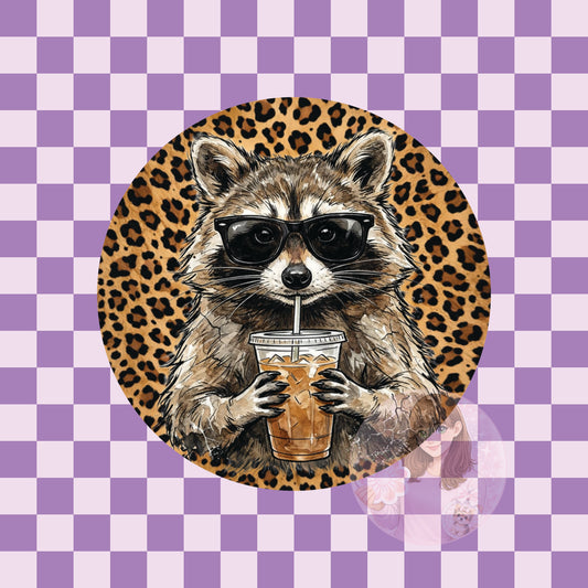 Leopard raccoon - round