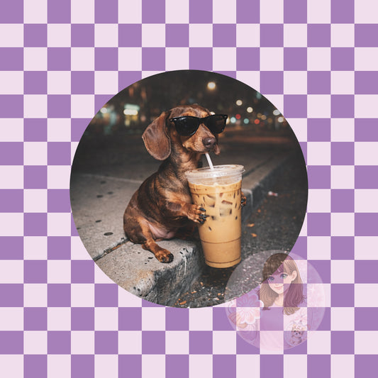 Dachshund coffee - round