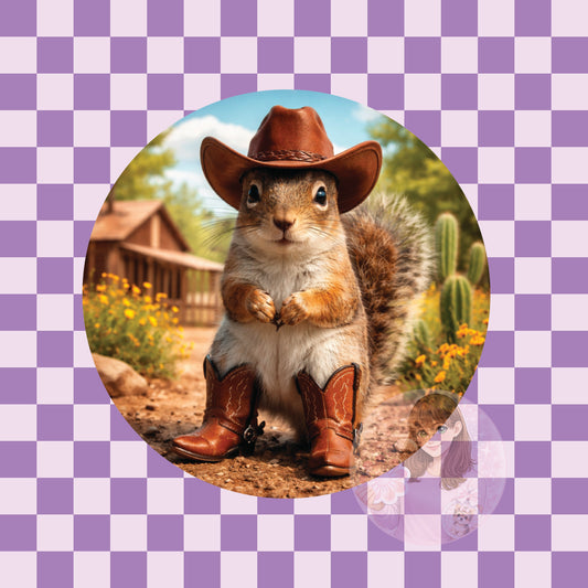 Cowboy squirrel - round
