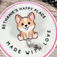Sitting corgi retractable badge reel