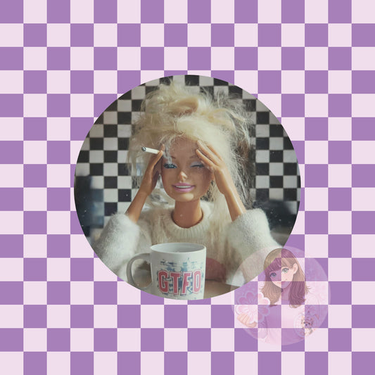 Crash out doll checkerboard cigarette - round