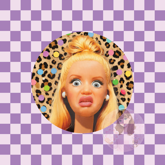 Crash out doll leopard - round