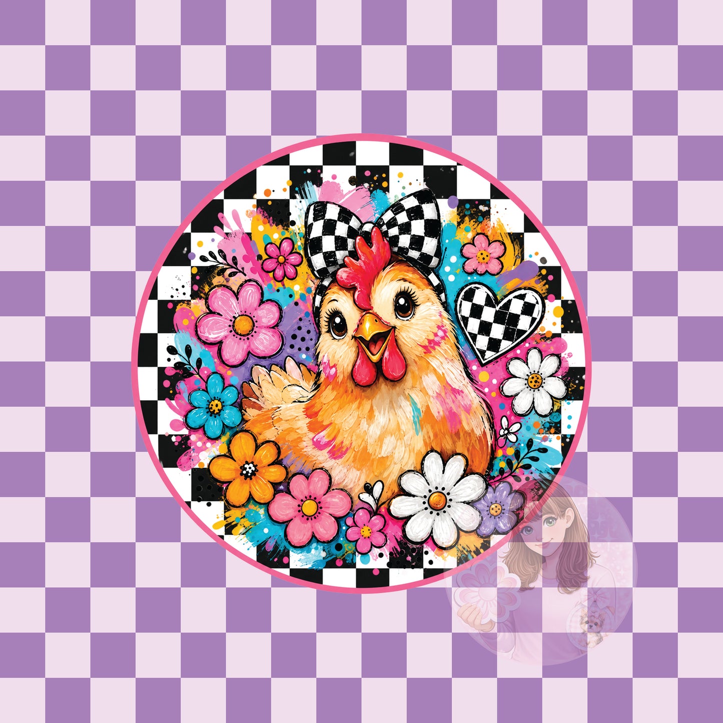 Colorful chicken - round