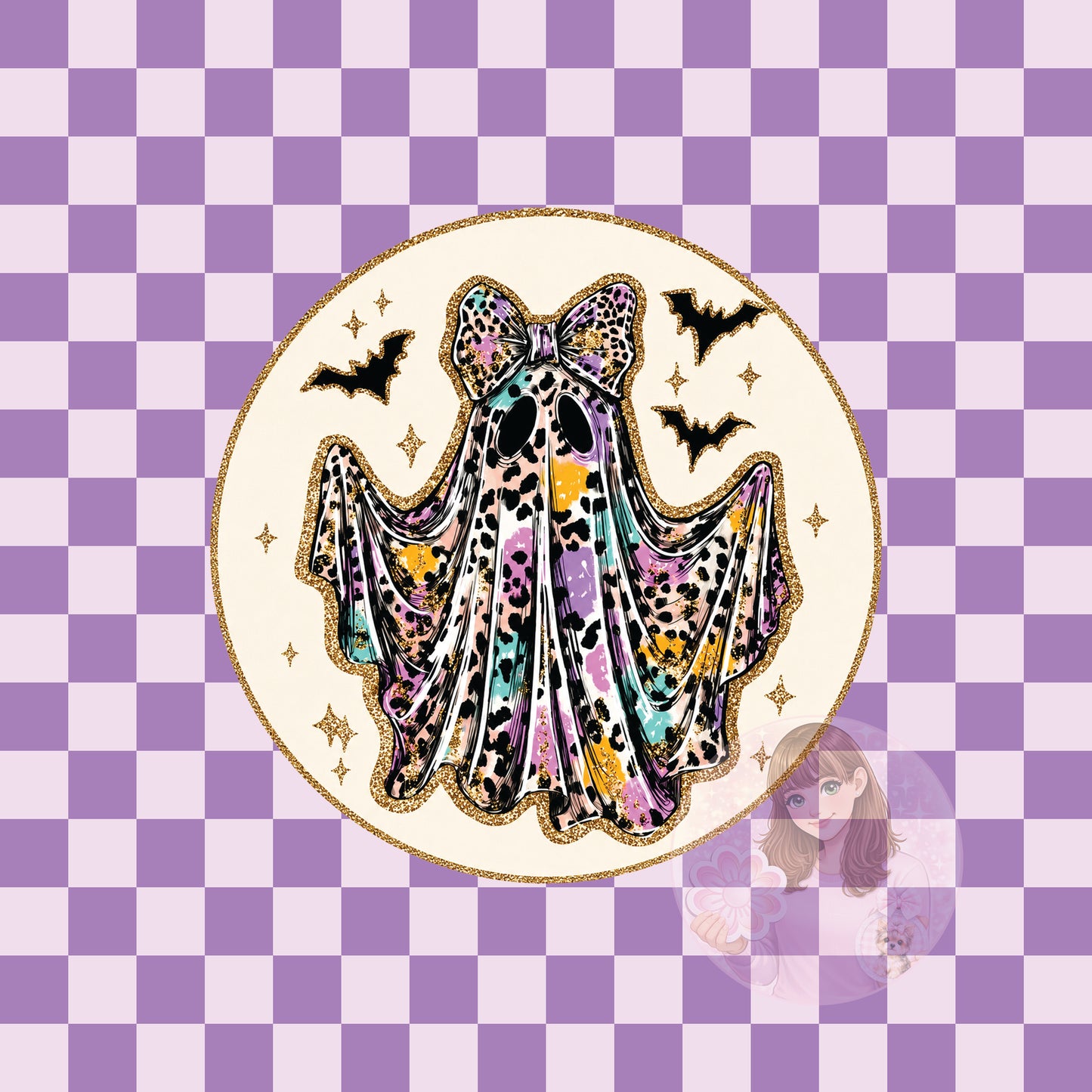 Colorful ghost - round