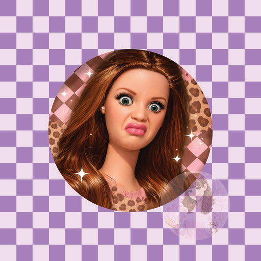 Crash out doll yuck face - round