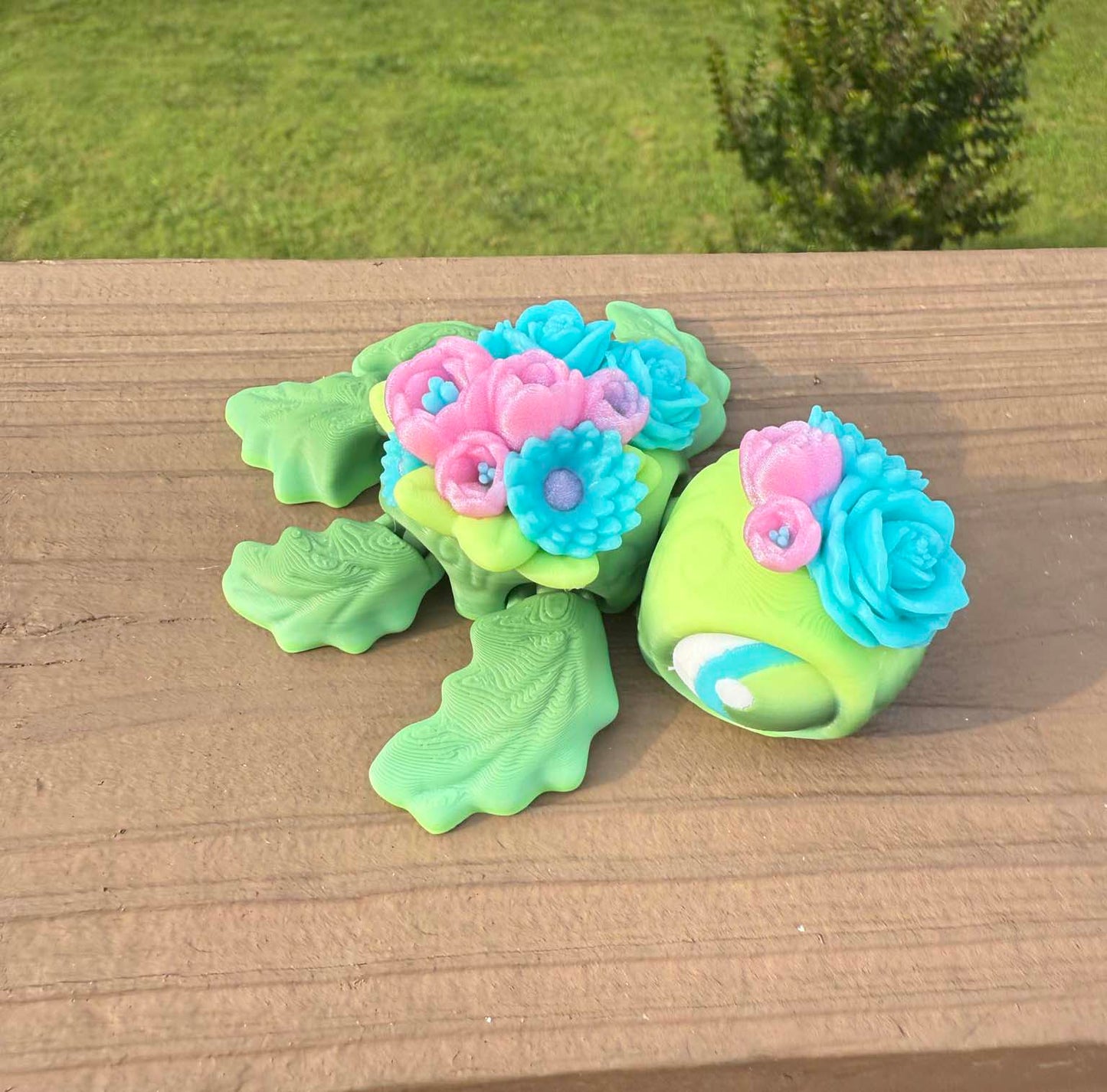 Bouquet turtle articulated 3D figurine