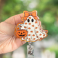Ghost with Pumpkins Retractable Badge Reel