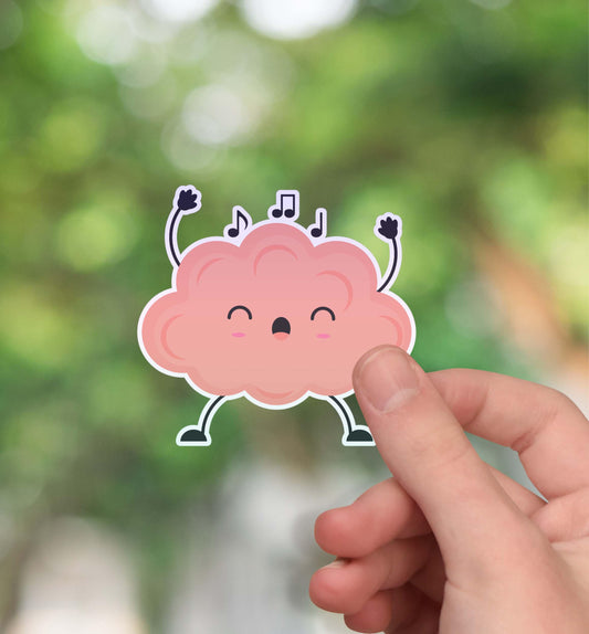 Music brain sticker