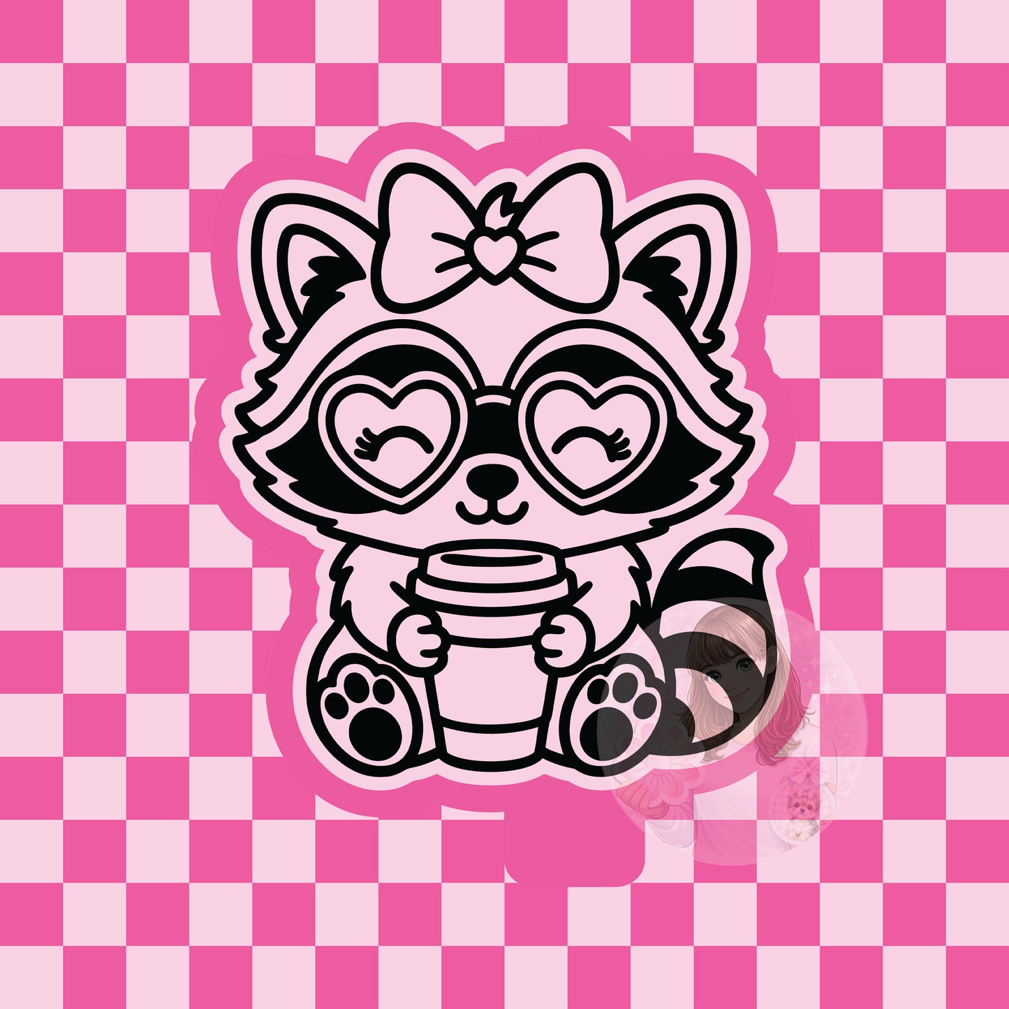 Raccoon coffee silicone freshie mold