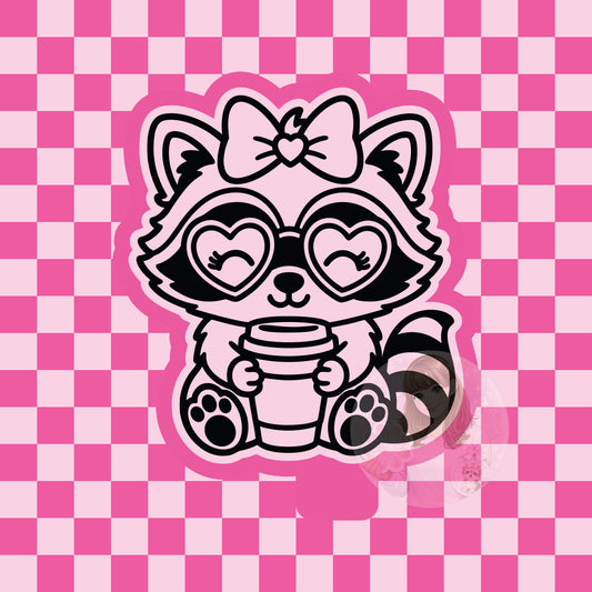 Raccoon coffee silicone freshie mold