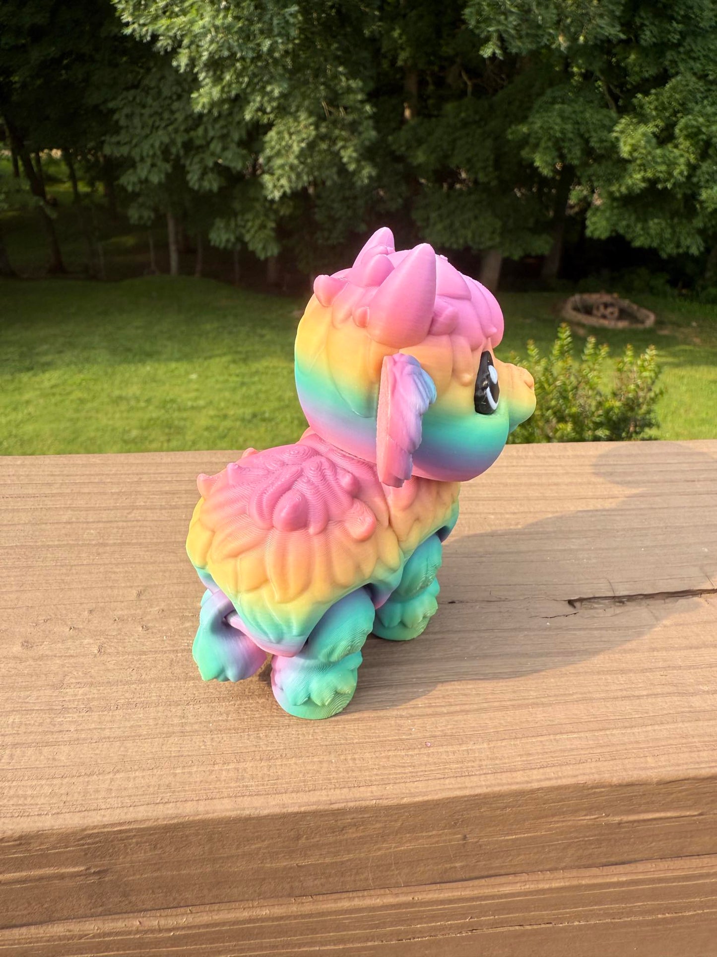 Rainbow cow articulated 3D figurine