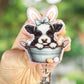Easter black and white cow retractable badge reel