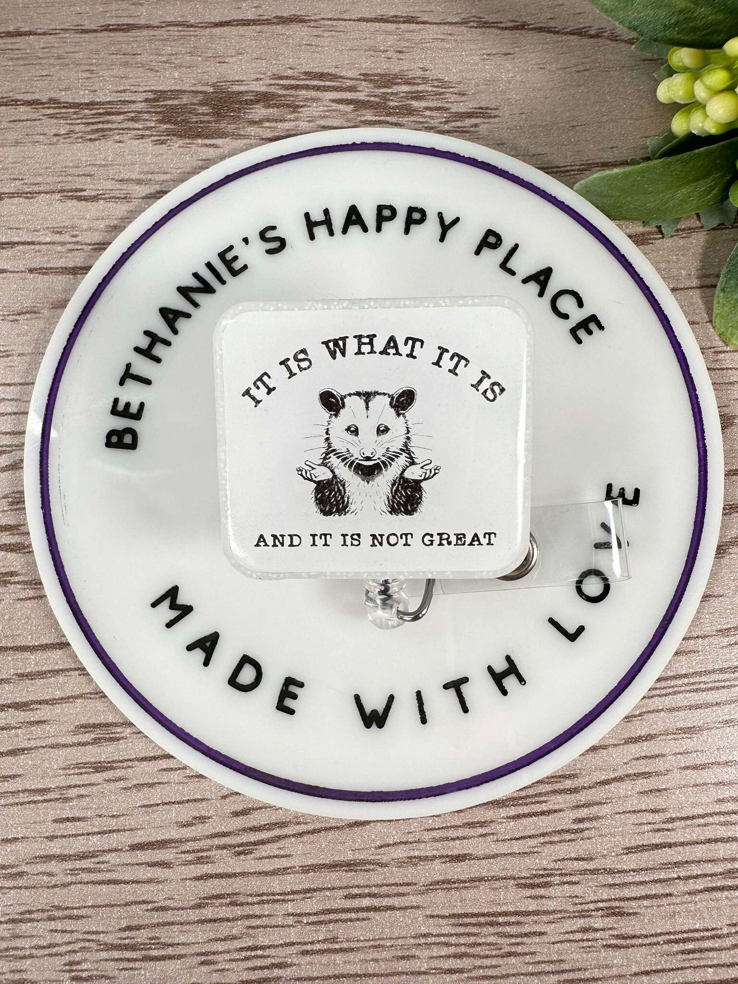 It is what it is opossum retractable badge reel