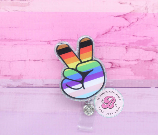 Pride peace badge reel