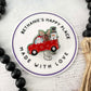 Christmas red truck badge reel