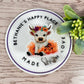 Fall baby highland cow retractable badge reel