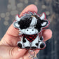 Christmas highland cow retractable badge reel