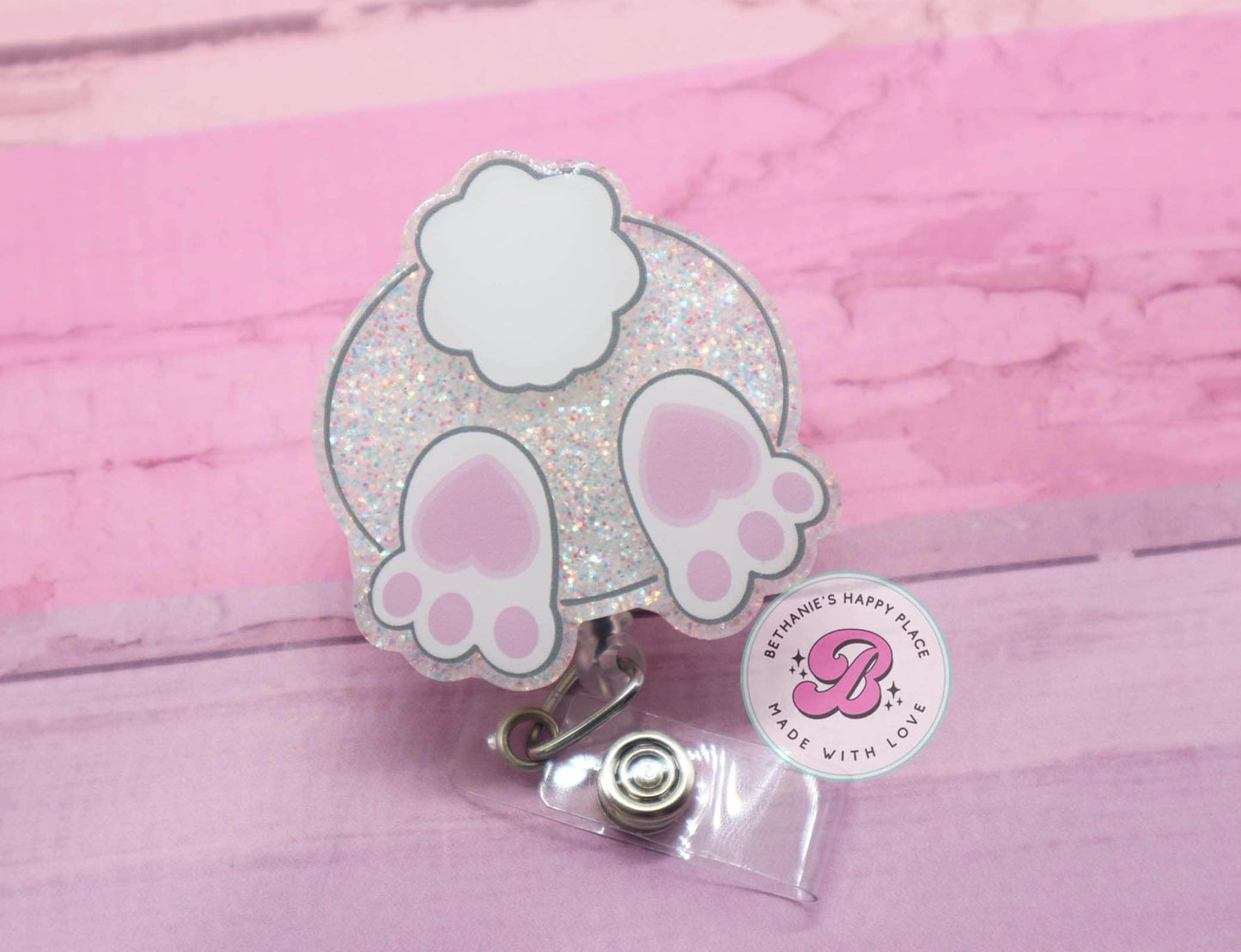 Bunny butt badge reel