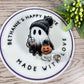 Halloween ghost with beanie retractable badge reel