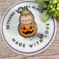 Halloween pumpkin sloth retractable badge reel