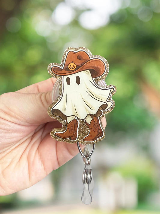 Cowboy Ghost Retractable Badge Reel