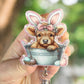 Easter cow retractable badge reel