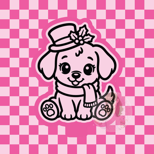 Puppy with snowman hat silicone freshie mold