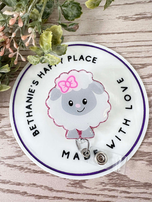 Sheep retractable badge reel