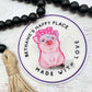Pig with glasses badge reel