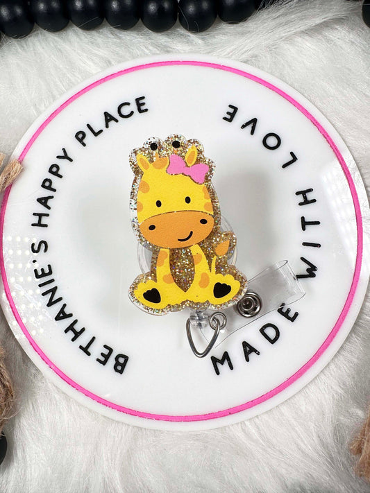Giraffe retractable badge reel