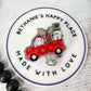 Christmas red truck badge reel
