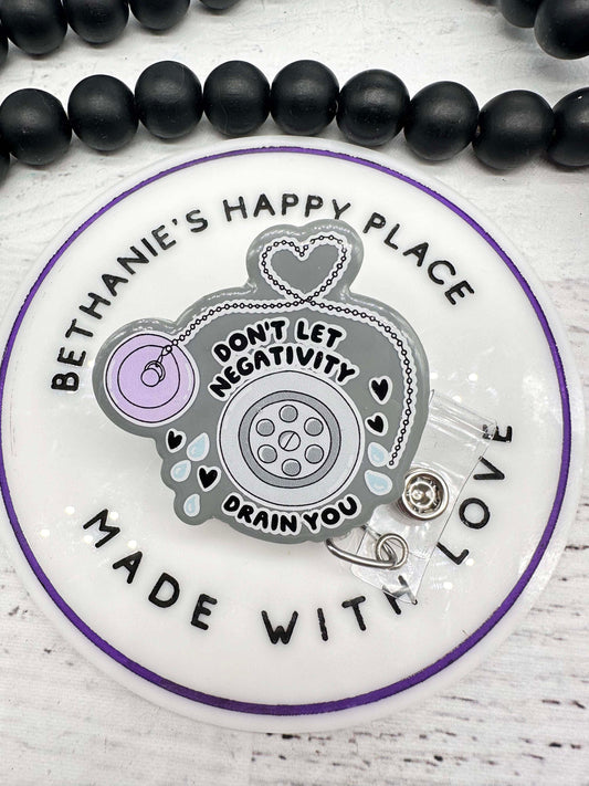 Don't let negativity drain you mental health badge reel