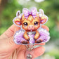 Purple tutu cow retractable badge reel