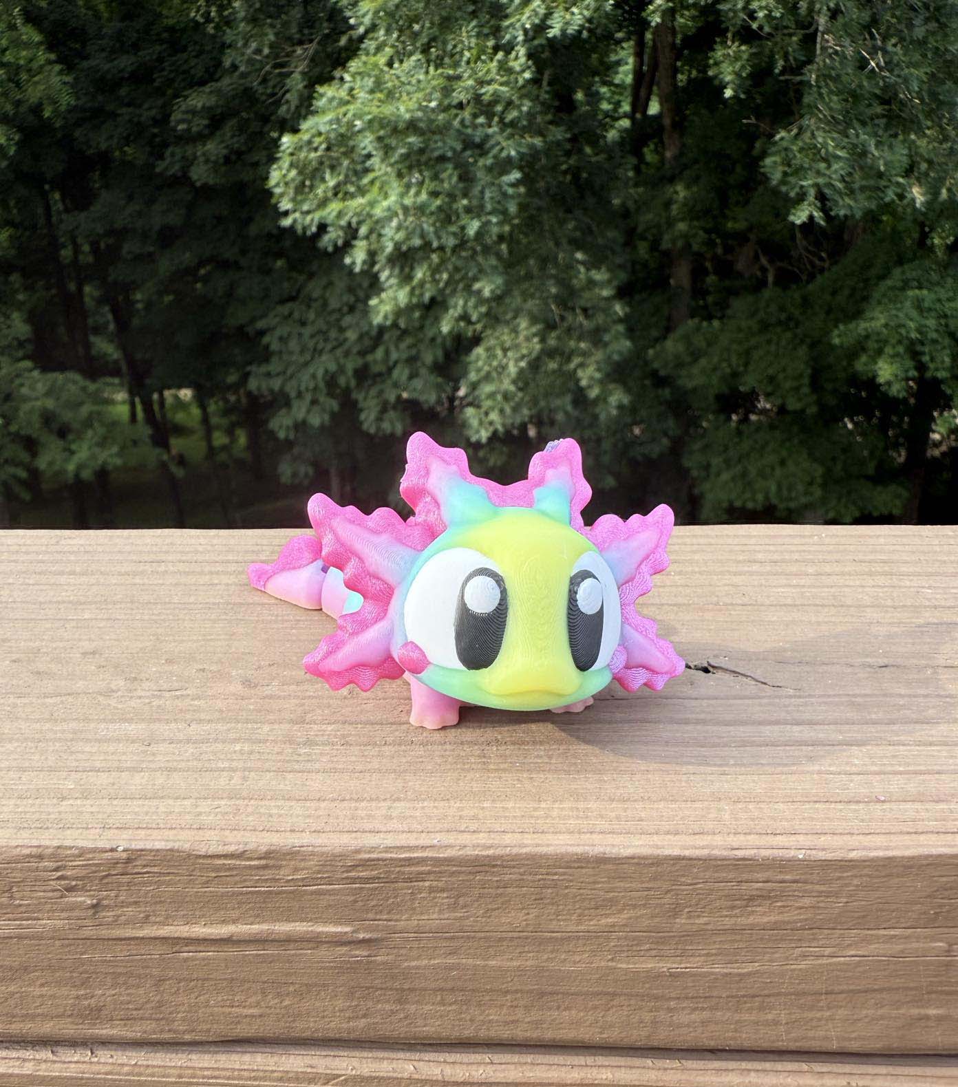 Axolotl 3D printed articulated figurine - GLOW IN THE DARK